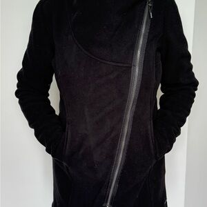 Mondetta Black Trench Coat with Asymmetrical Zip